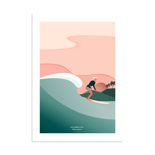surf y puesta de sol