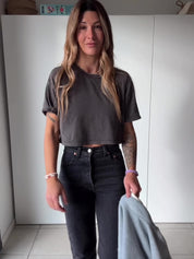 Pull polaire gris chiné