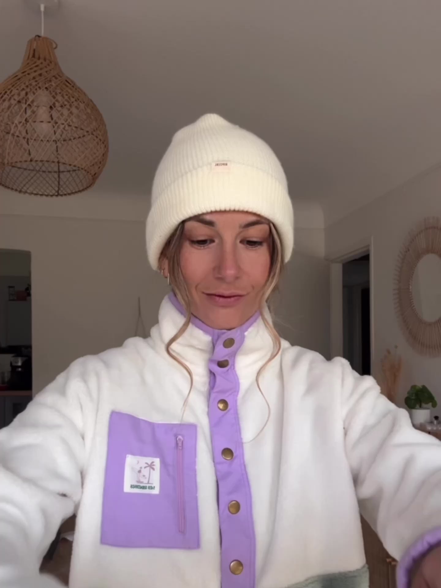 Capuche écru fluffy