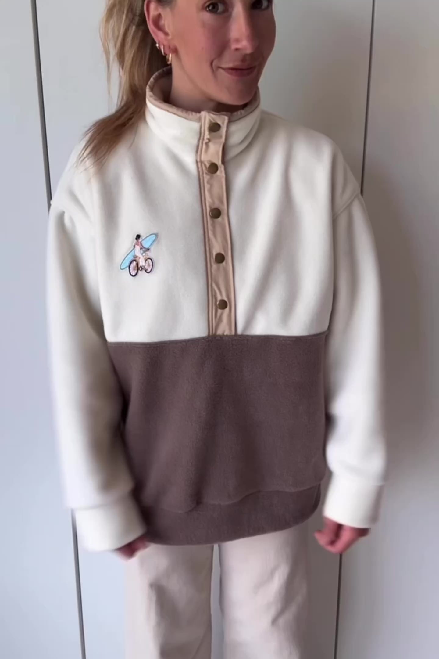Veste polaire écru et cappuccino / Exemplaire unique