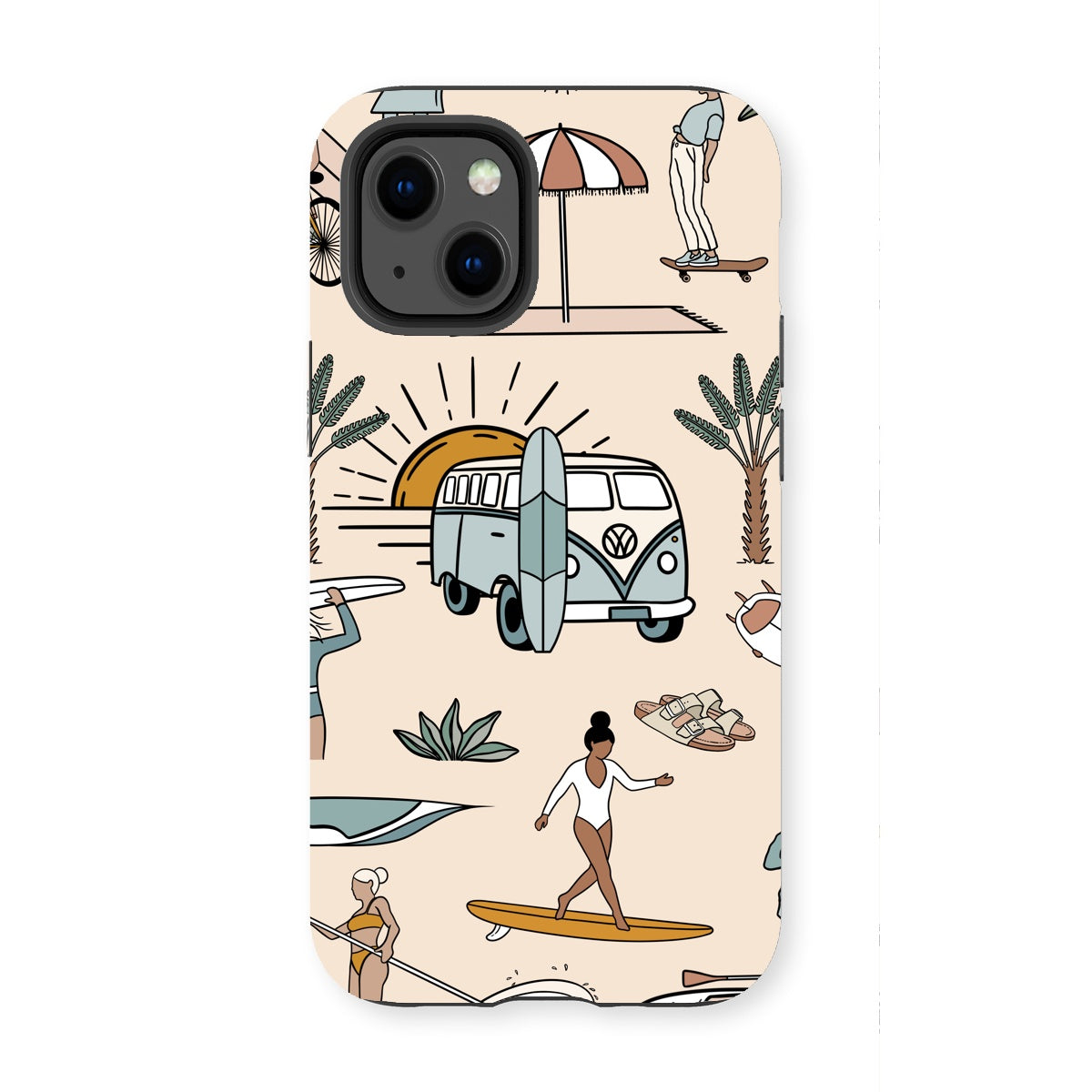 Funda de teléfono reforzada con playa pequeña