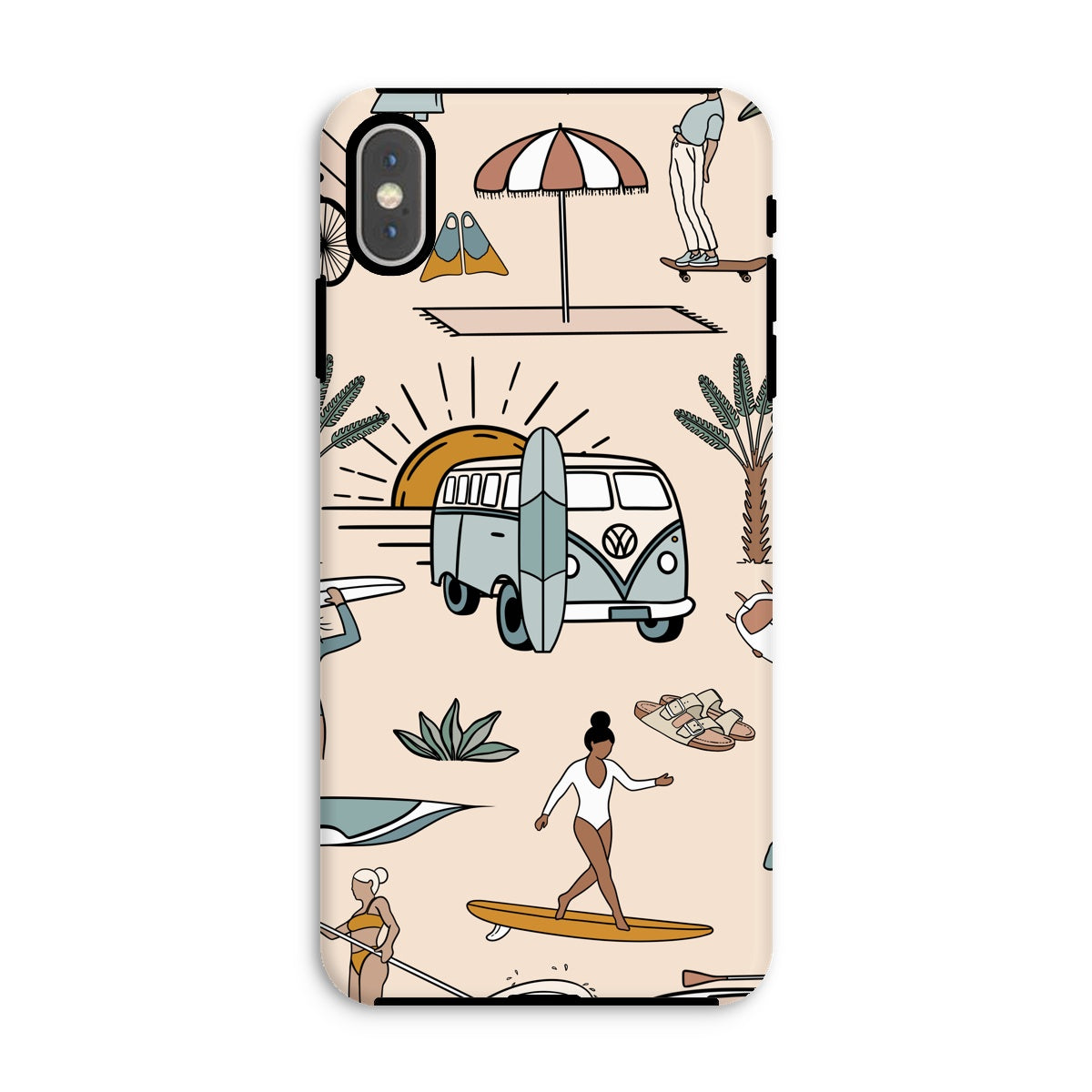 Funda de teléfono reforzada con playa pequeña