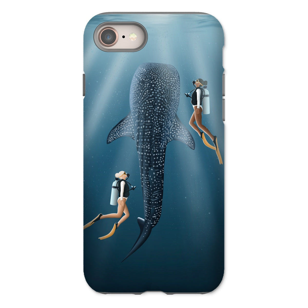 Scuba diving with friends reinforced phone case