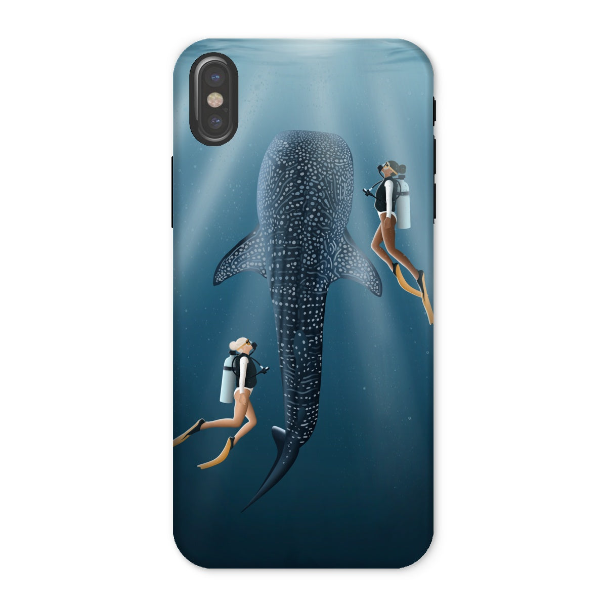 Buceo con amigos funda de móvil reforzada