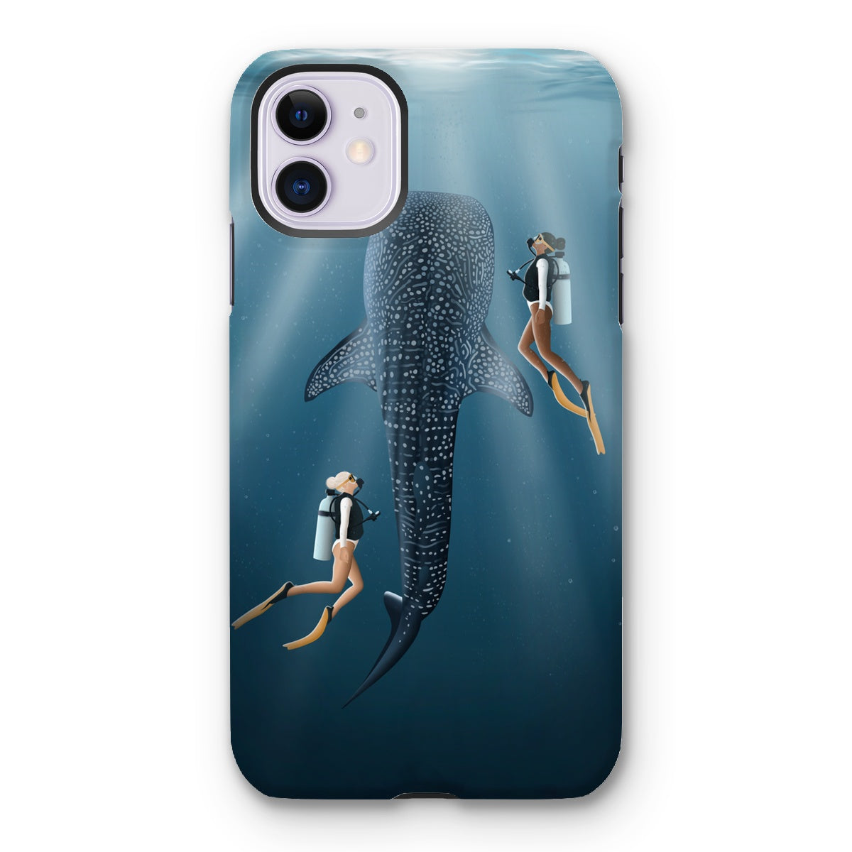 Buceo con amigos funda de móvil reforzada