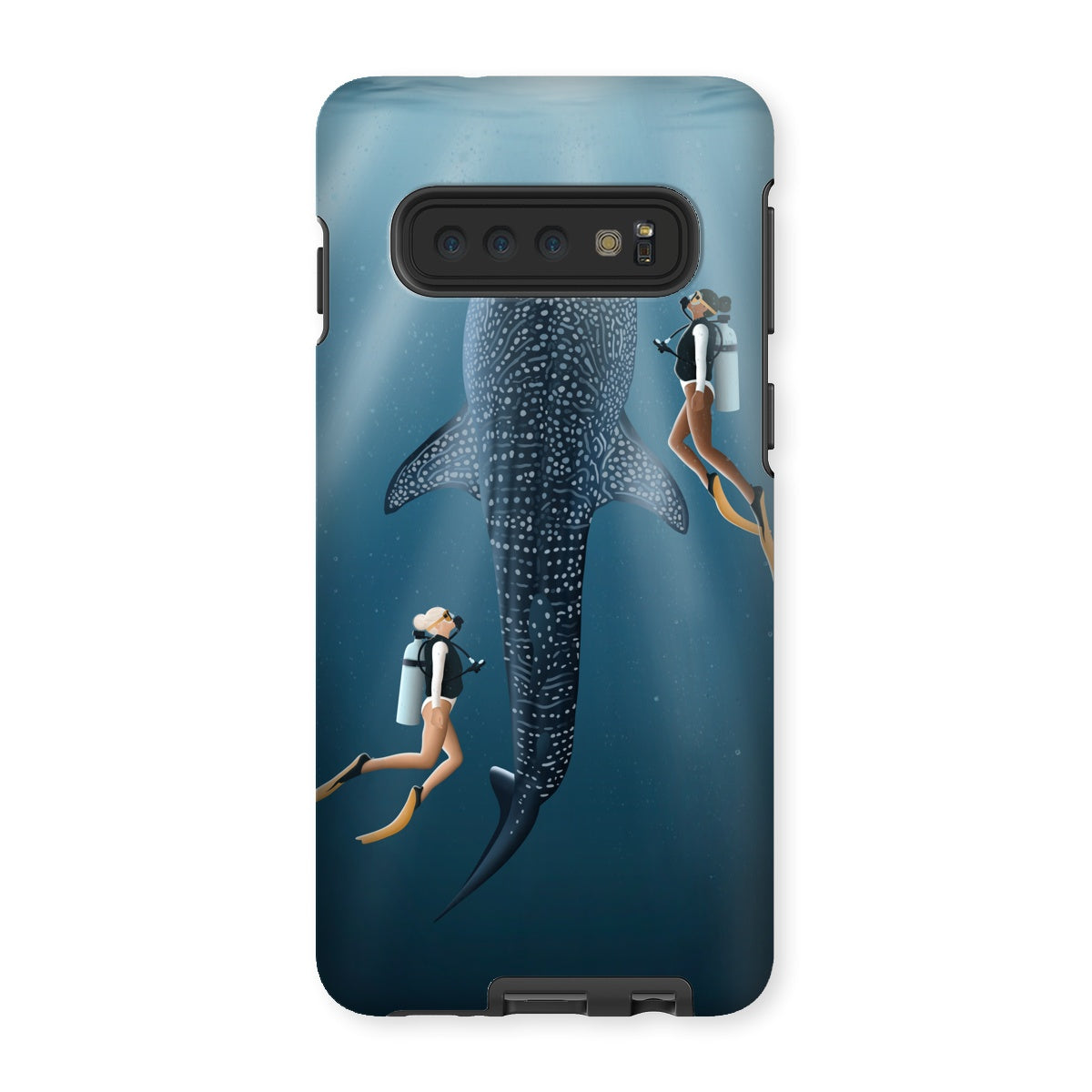 Buceo con amigos funda de móvil reforzada