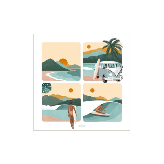 Affiche Carré surf session 29,7 x 29,7 cm remisée - Les Rideuses
