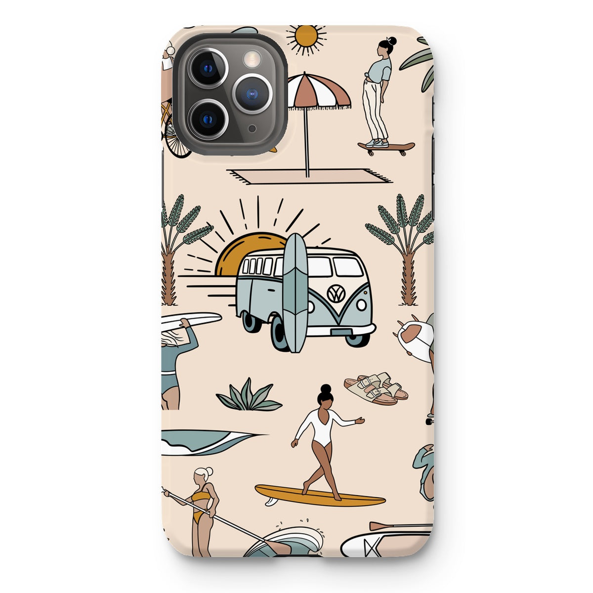 Funda de teléfono reforzada con playa pequeña