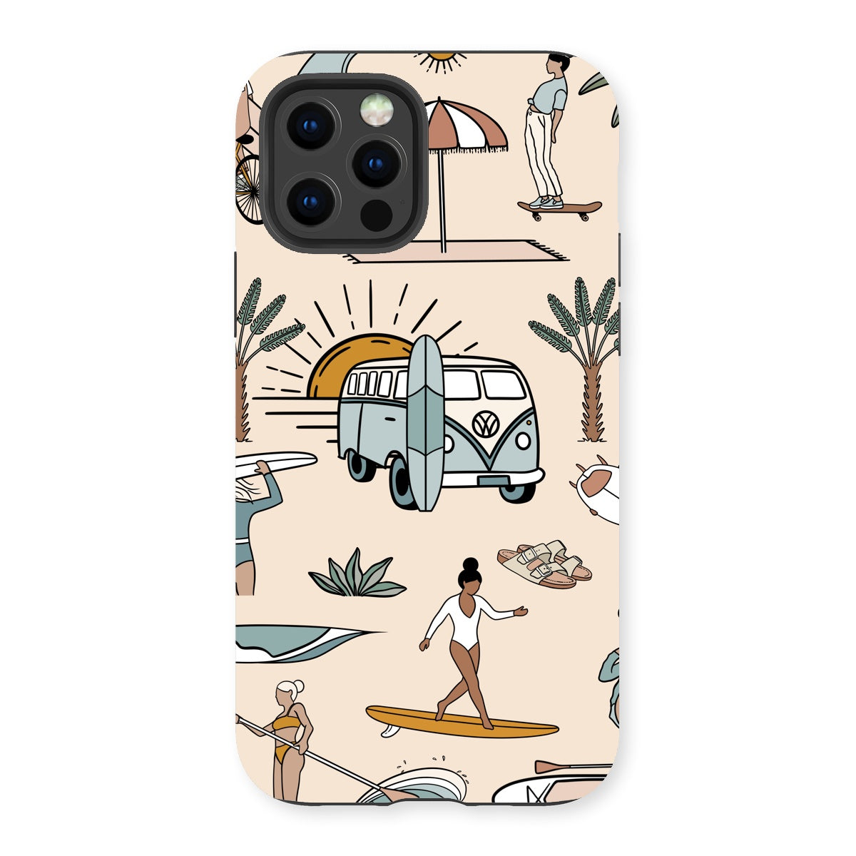 Funda de teléfono reforzada con playa pequeña