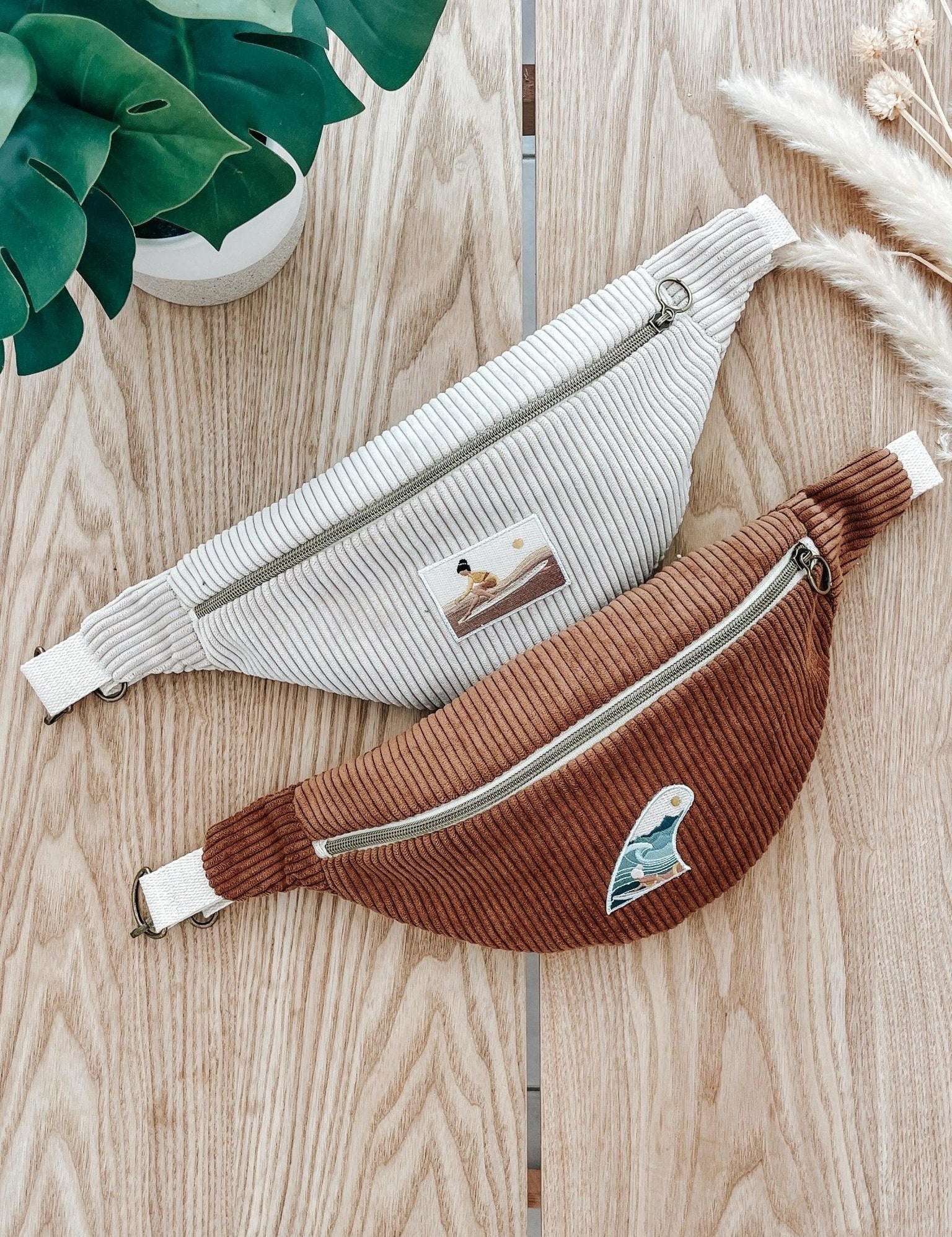 Banane en velours côtelé beige ou marron - Les Rideuses