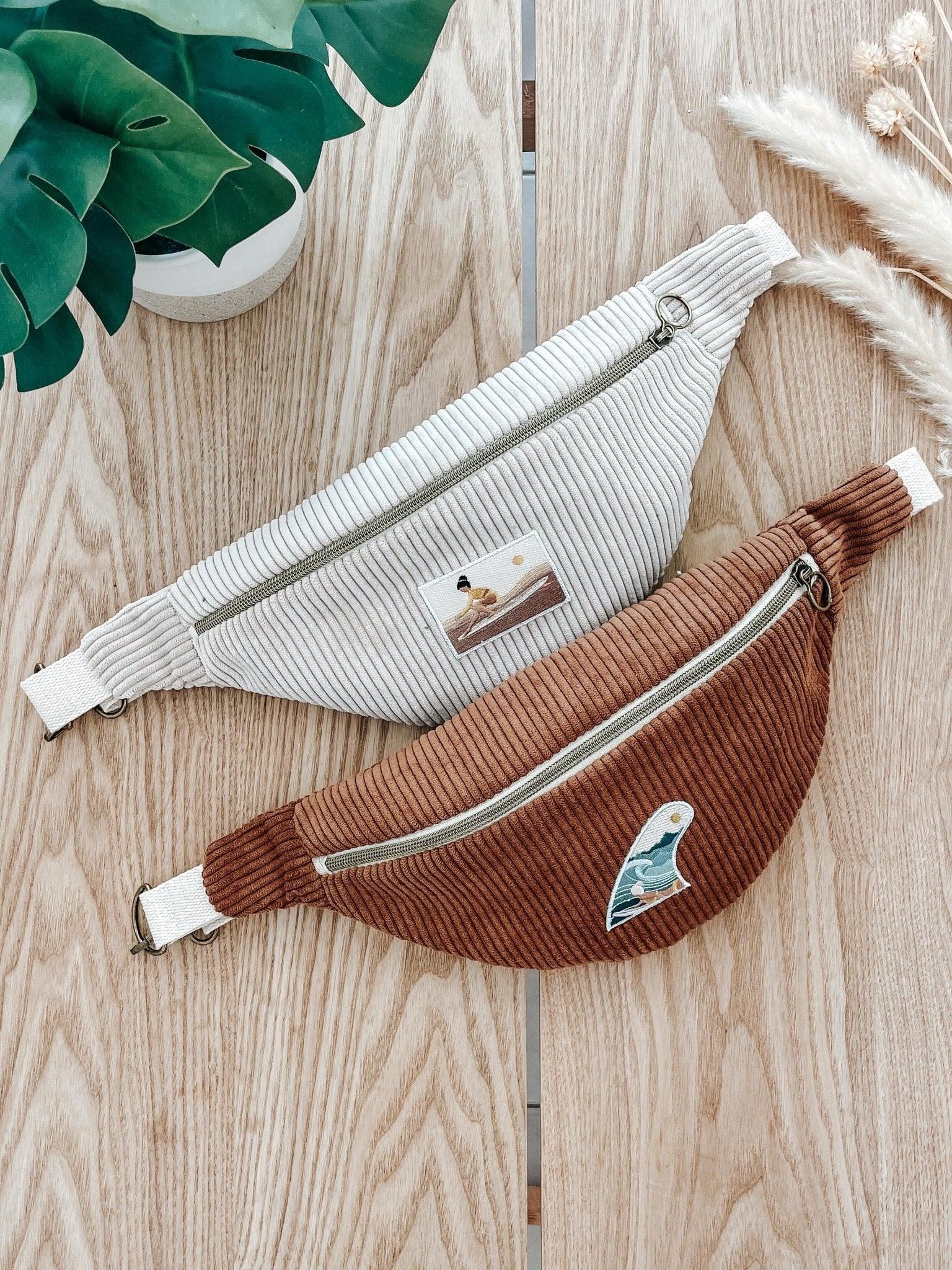 Banane en velours côtelé beige ou marron - Les Rideuses