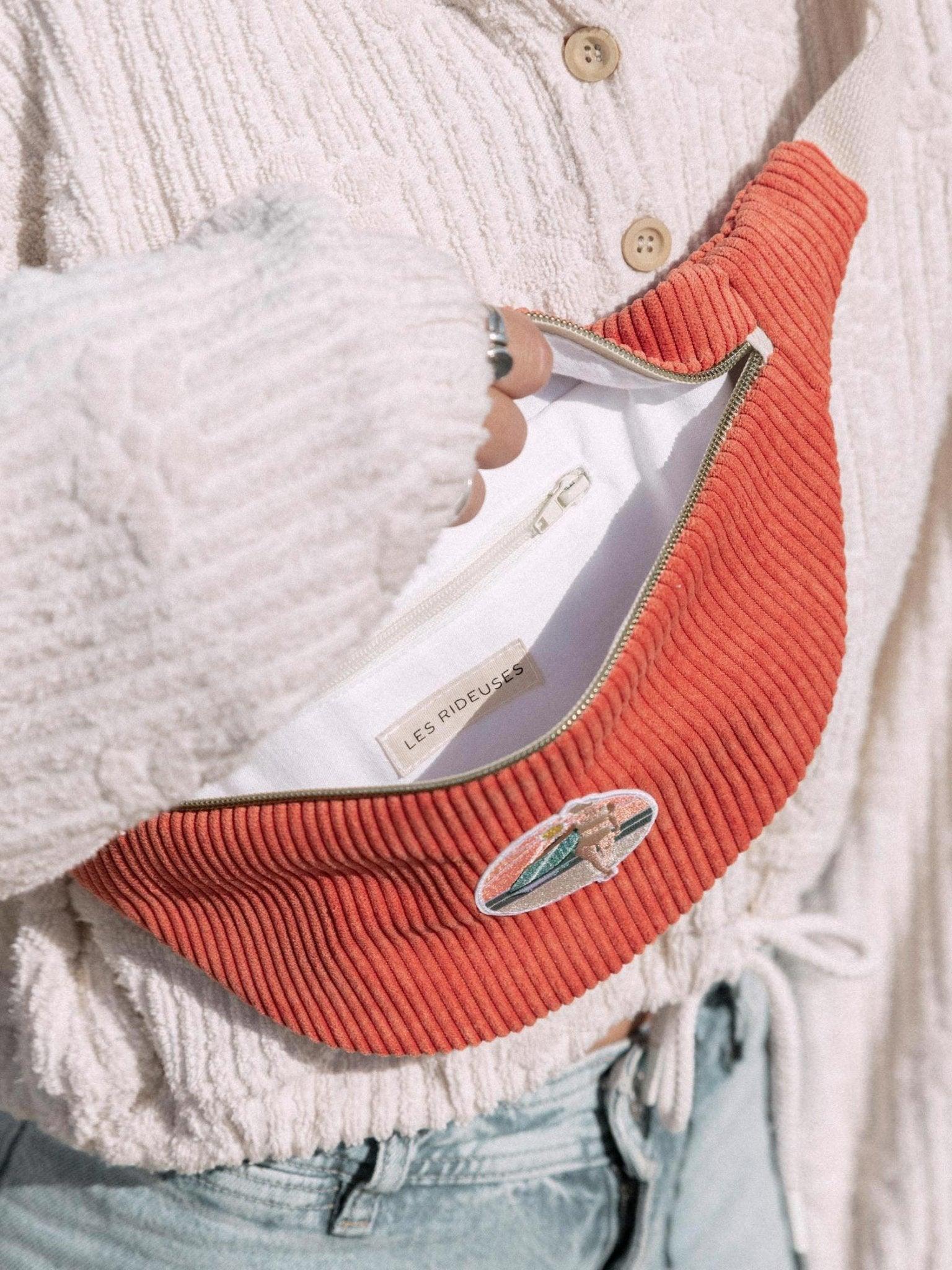 Banane en velours côtelé corail / After sech Light - Les Rideuses