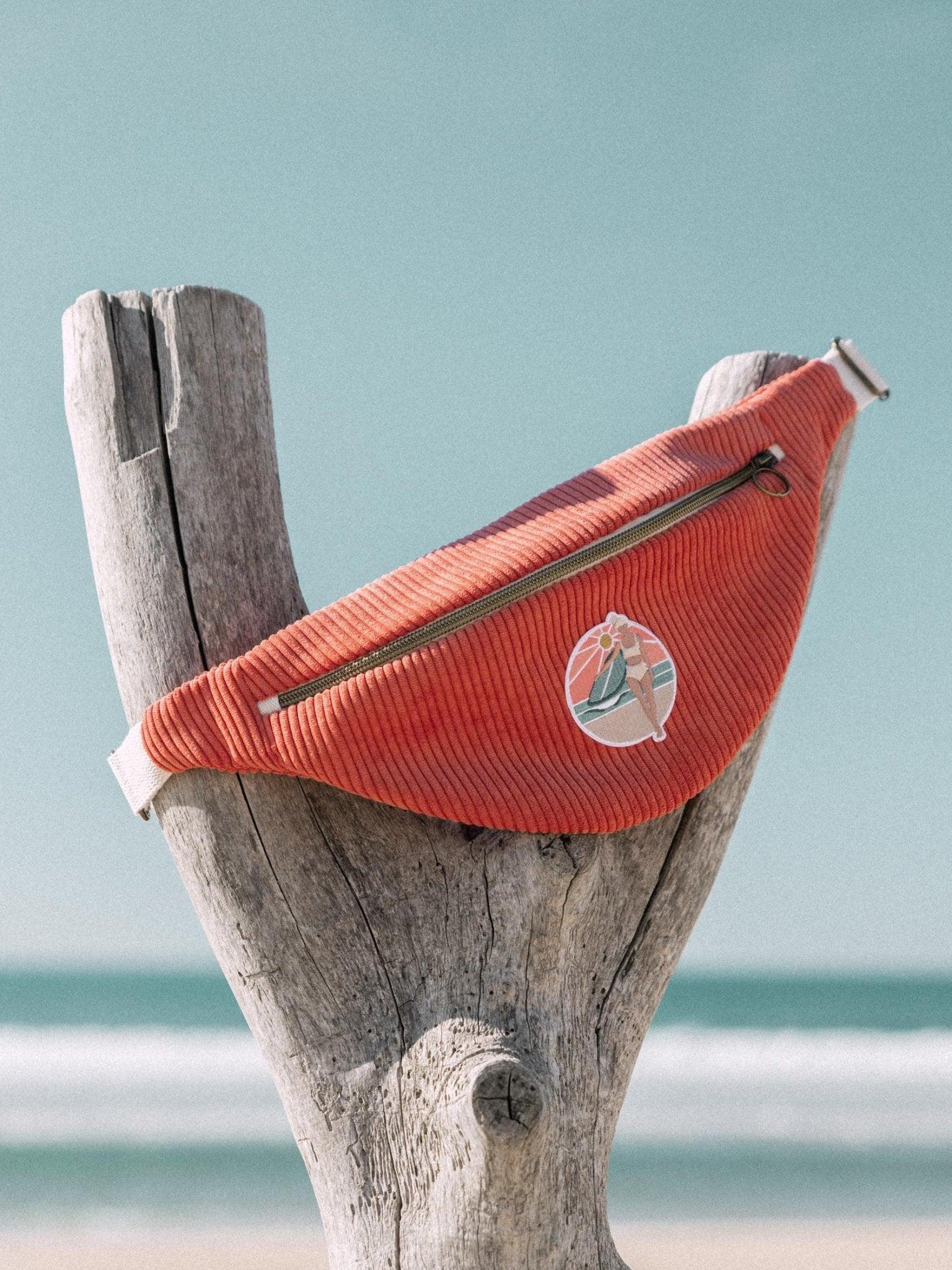 Banane en velours côtelé corail / After sech Light - Les Rideuses