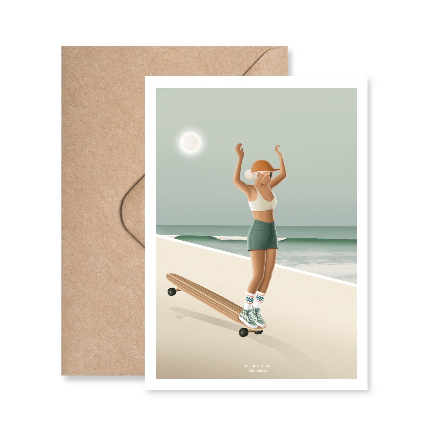 Carte postale Hang ten - Les Rideuses