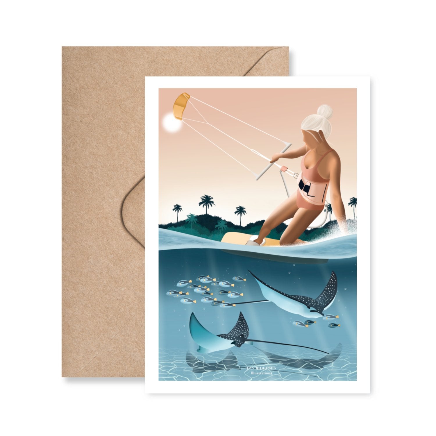 Carte postale Kitesurf - Les Rideuses