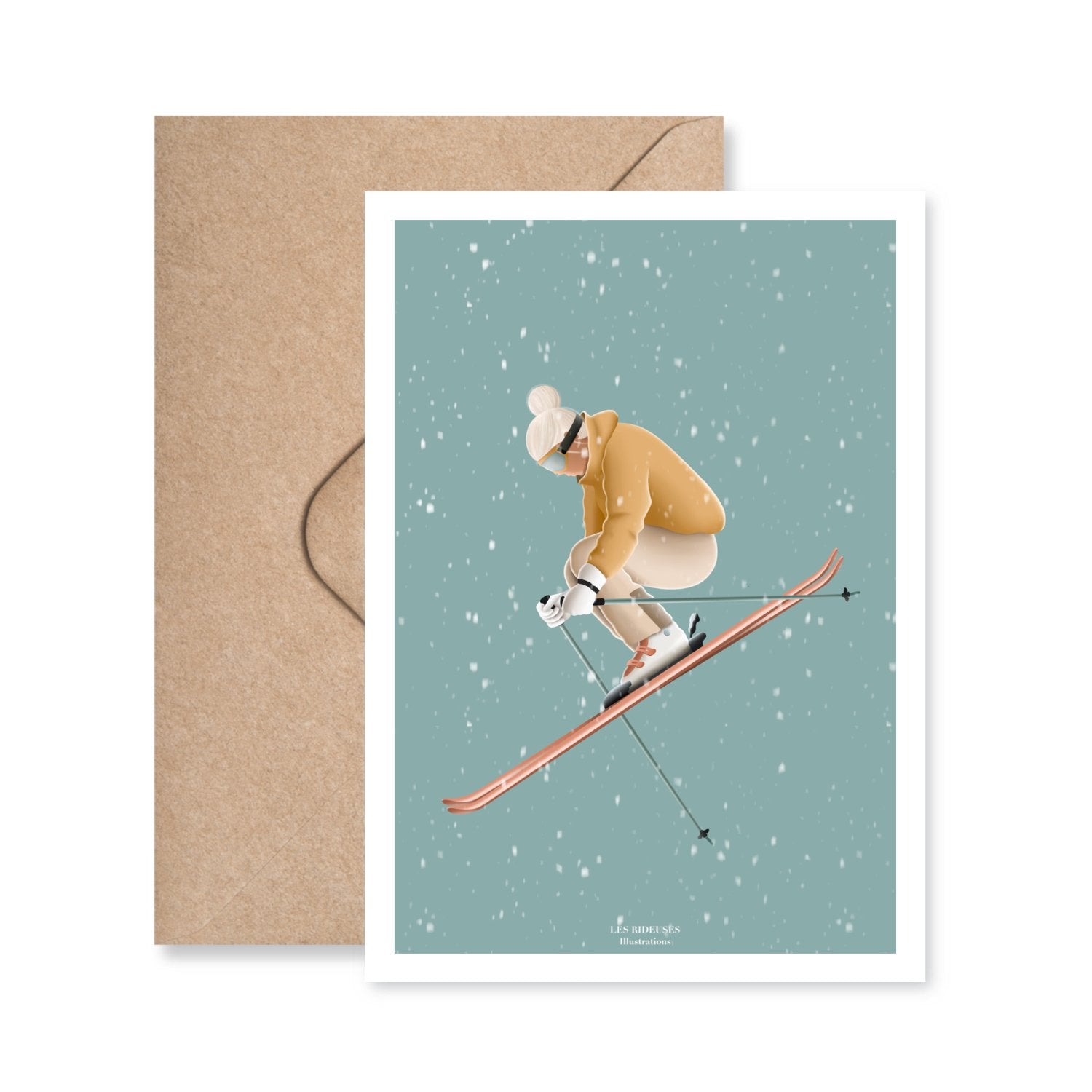 Carte postale La skieuse - Les Rideuses