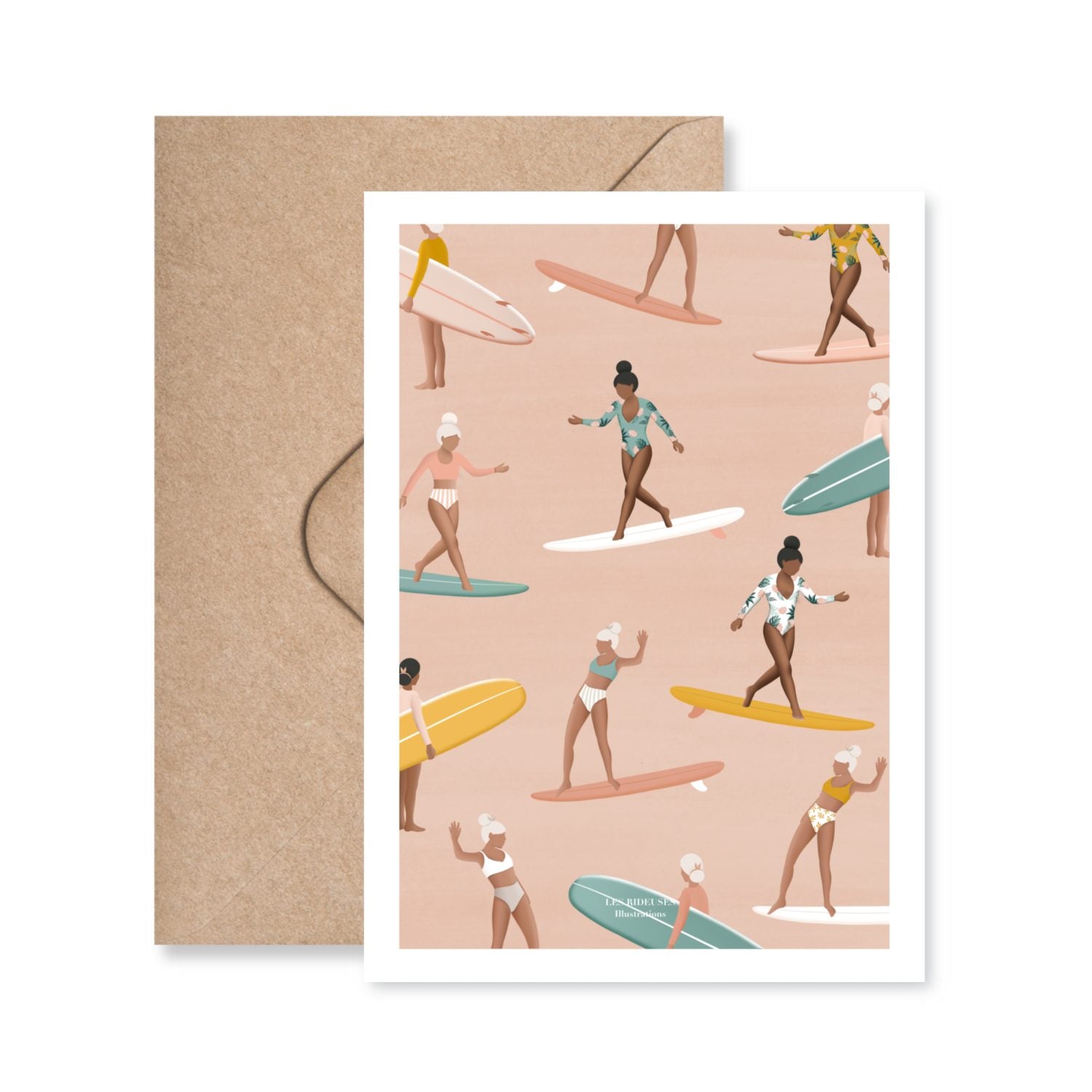 Carte postale Surf Pattern - Les Rideuses