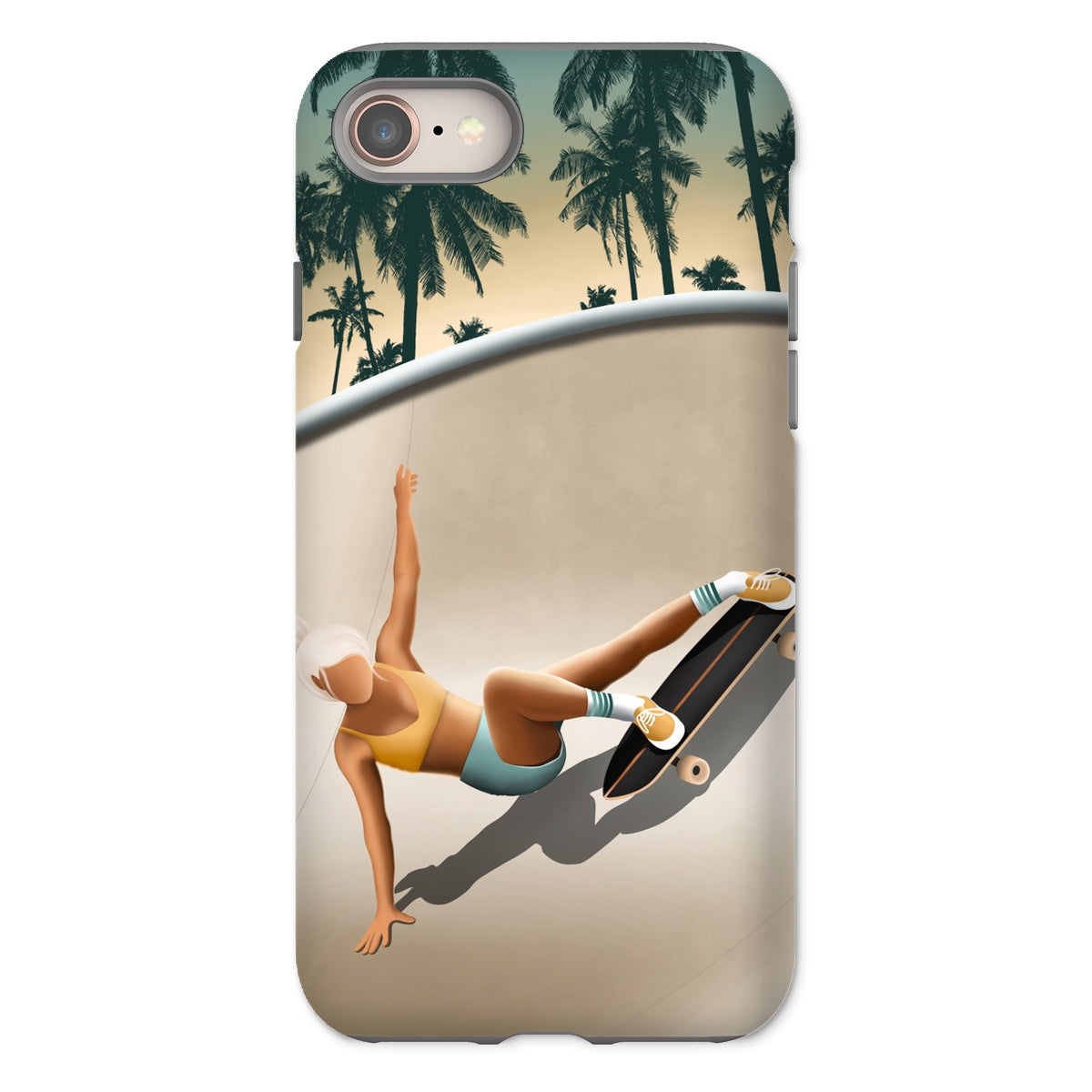 Skateboarding in Venice beach reinforced phone case