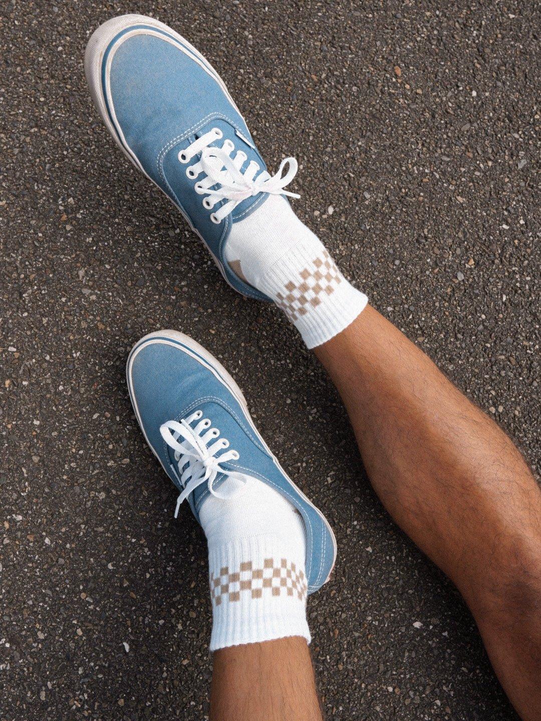 Chaussettes Mini checker beige - Les Rideuses