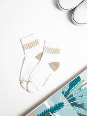 Chaussettes Mini checker beige - Les Rideuses