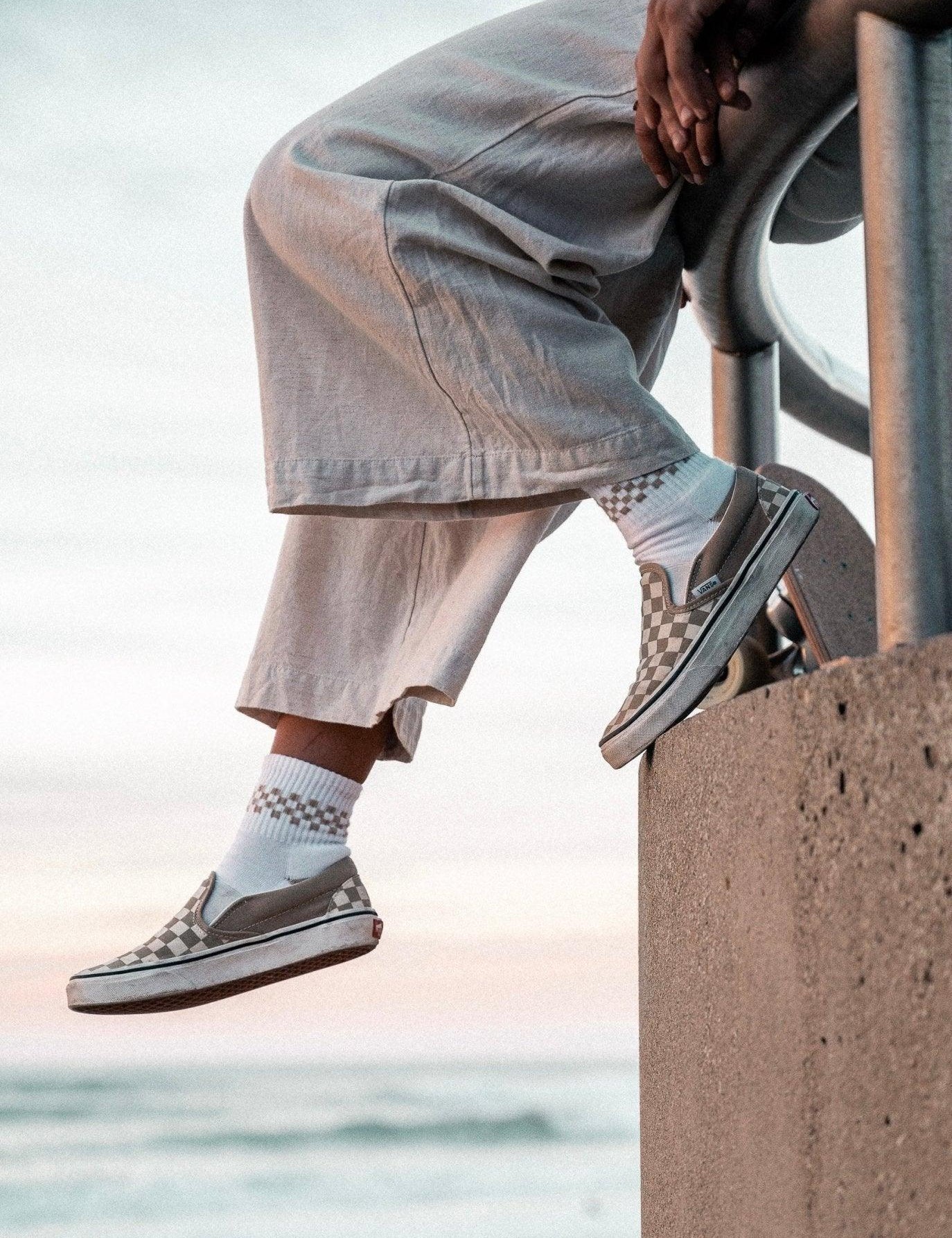 Chaussettes Mini checker beige - Les Rideuses