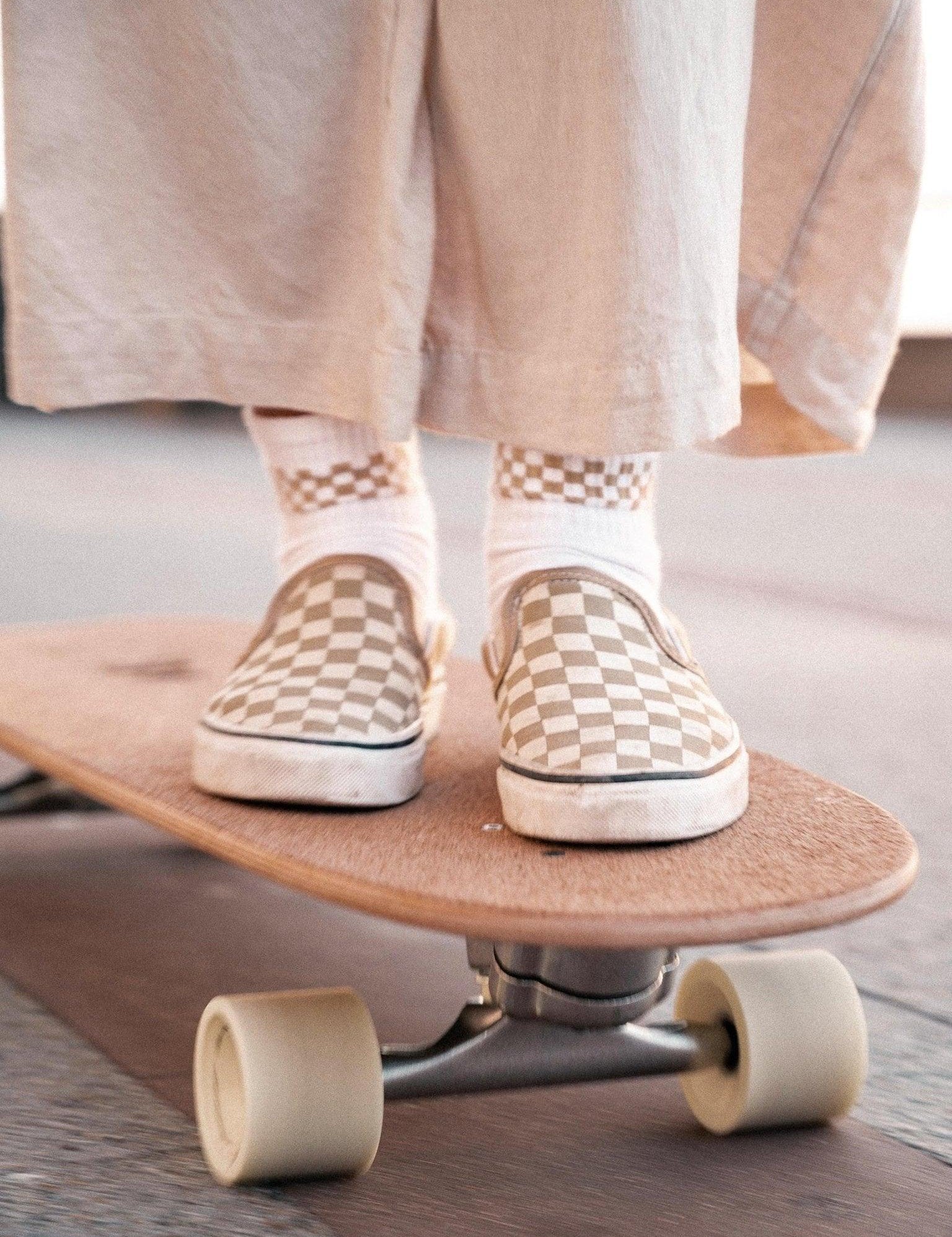 Chaussettes Mini checker beige - Les Rideuses