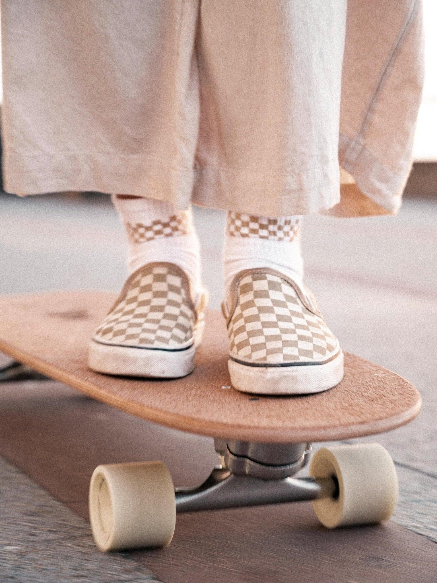 Chaussettes Mini checker beige - Les Rideuses