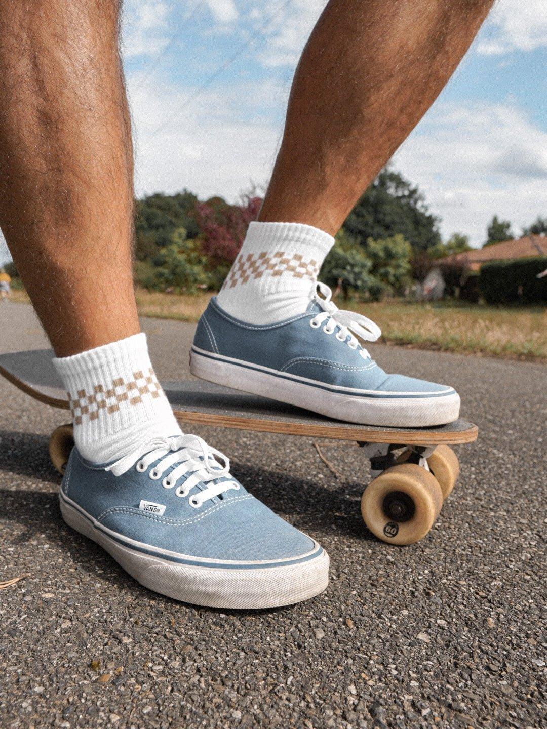 Chaussettes Mini checker beige - Les Rideuses