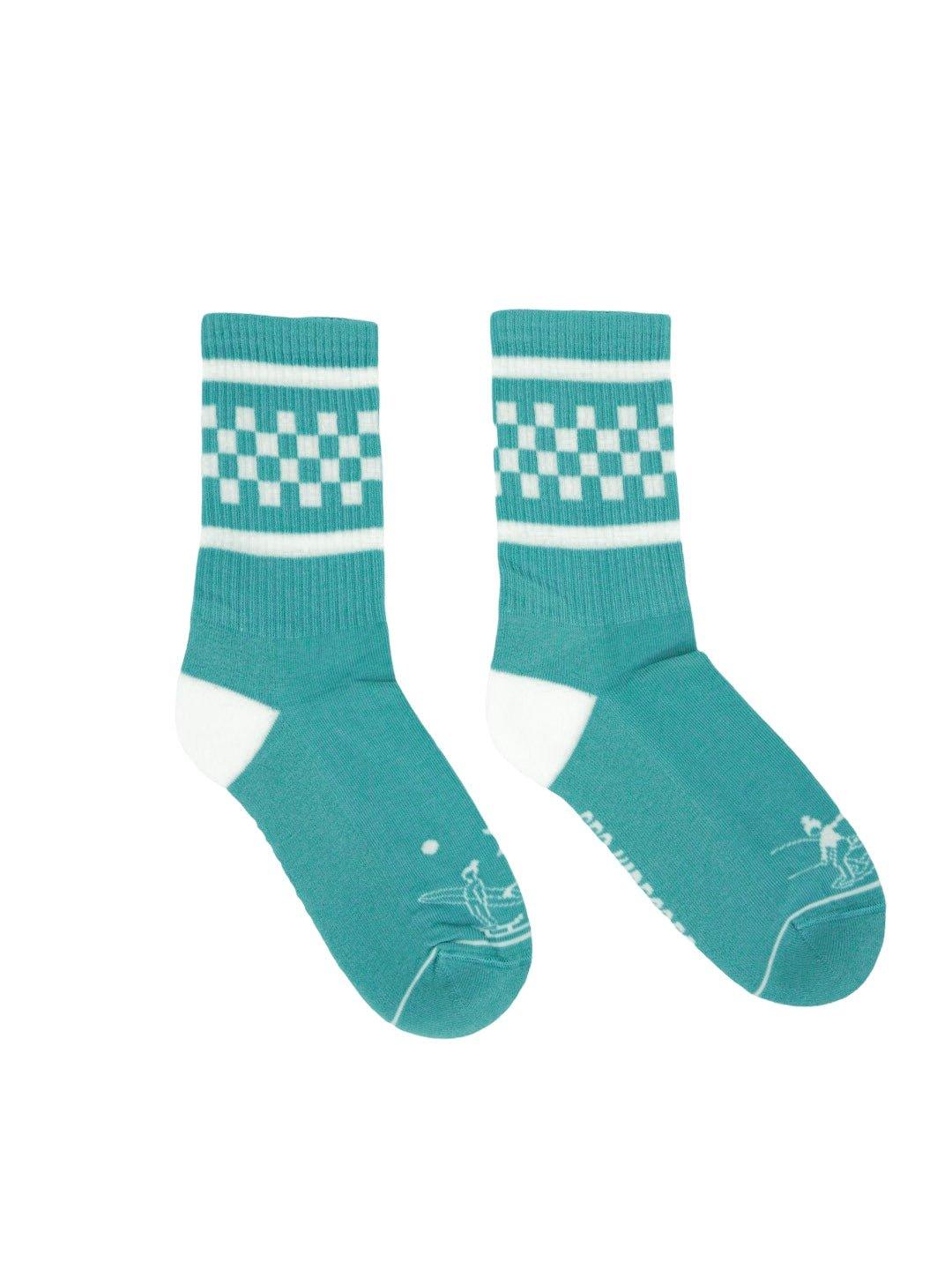 Chaussettes Pastel blue checker - Les Rideuses