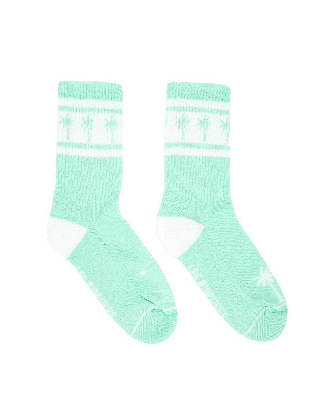 Chaussettes Pastel green Palm tree - Les Rideuses