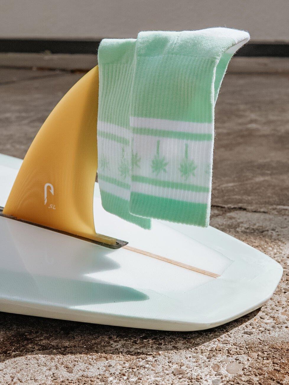 Chaussettes Pastel green Palm tree - Les Rideuses