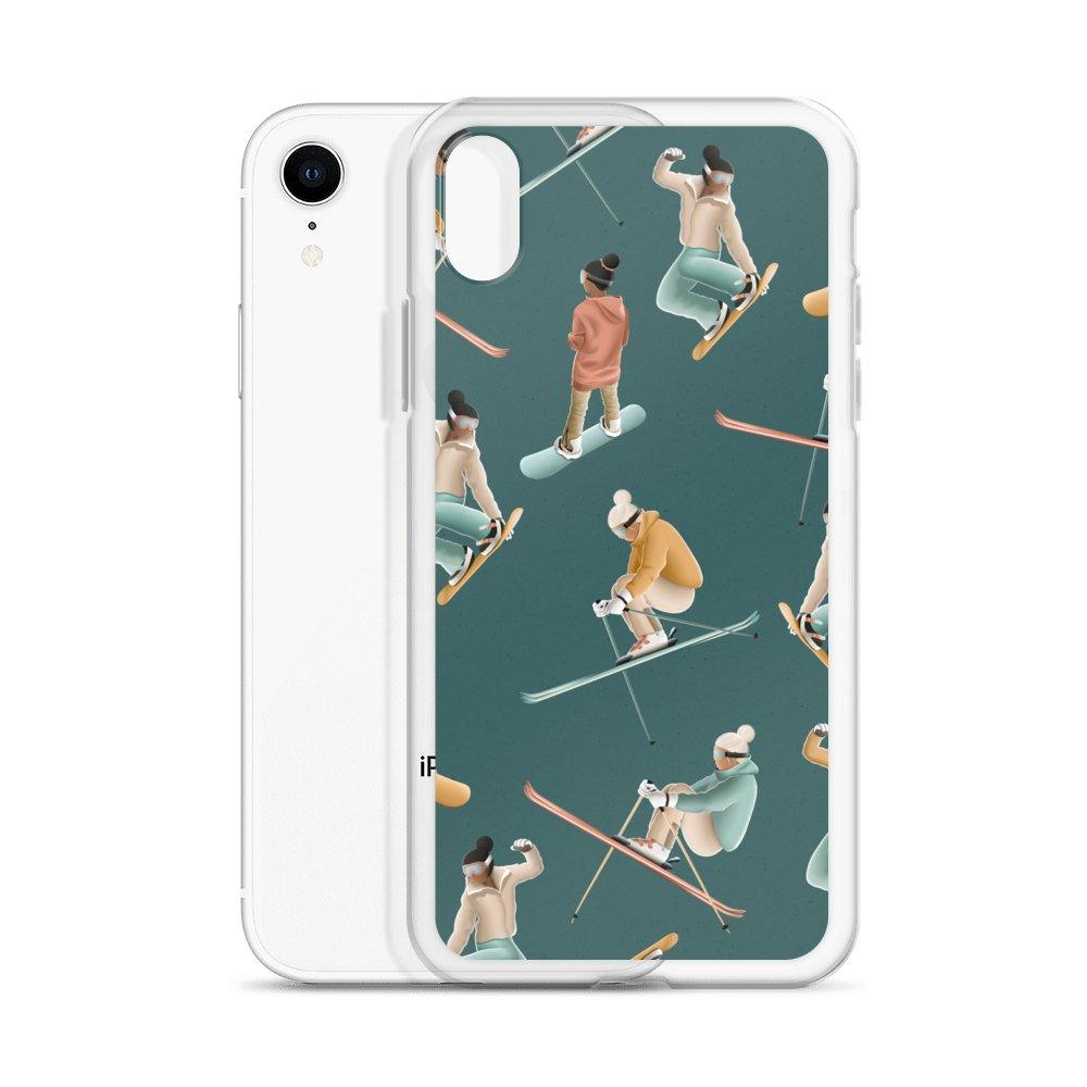 Coque iphone Ski & snowboard pattern - Les Rideuses