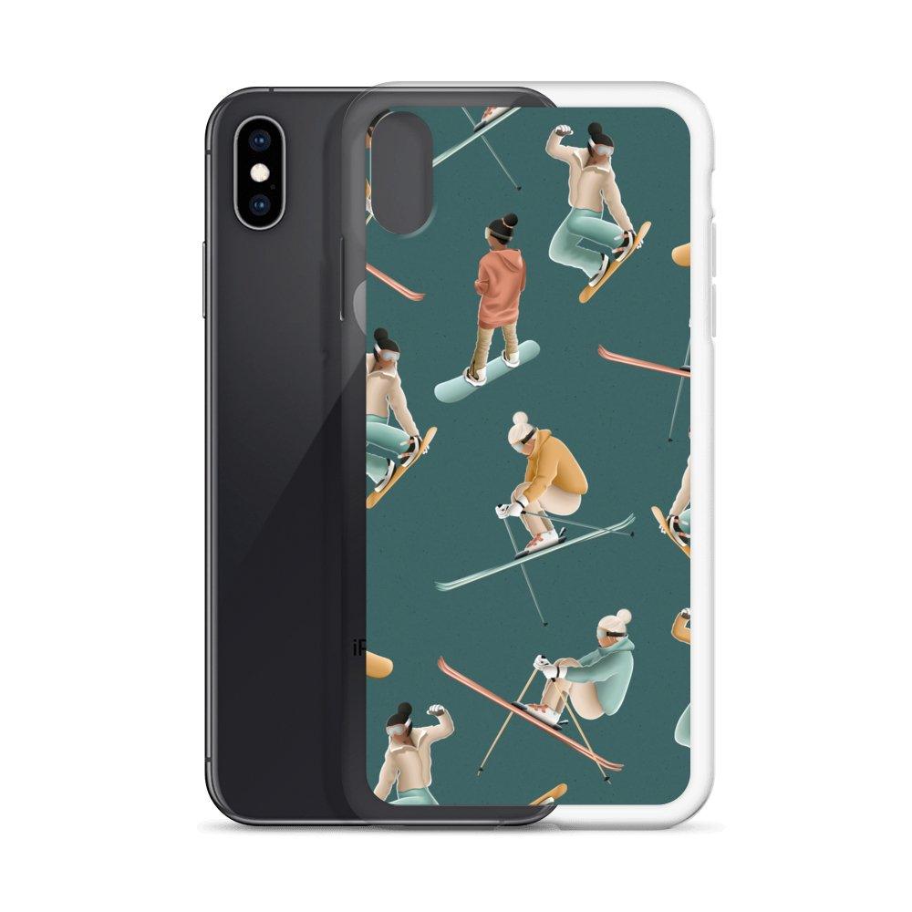 Coque iphone Ski & snowboard pattern - Les Rideuses
