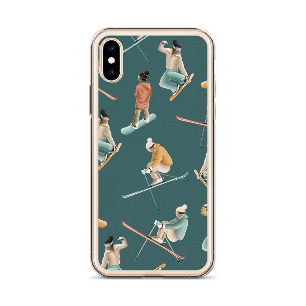 Coque iphone Ski & snowboard pattern - Les Rideuses