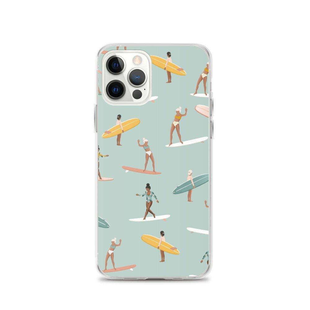 Coque Iphone Surf pattern vert - Les Rideuses