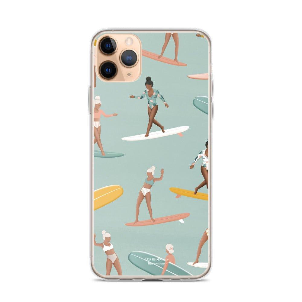 Coque iPhone "Surf pattern vert" - Les Rideuses