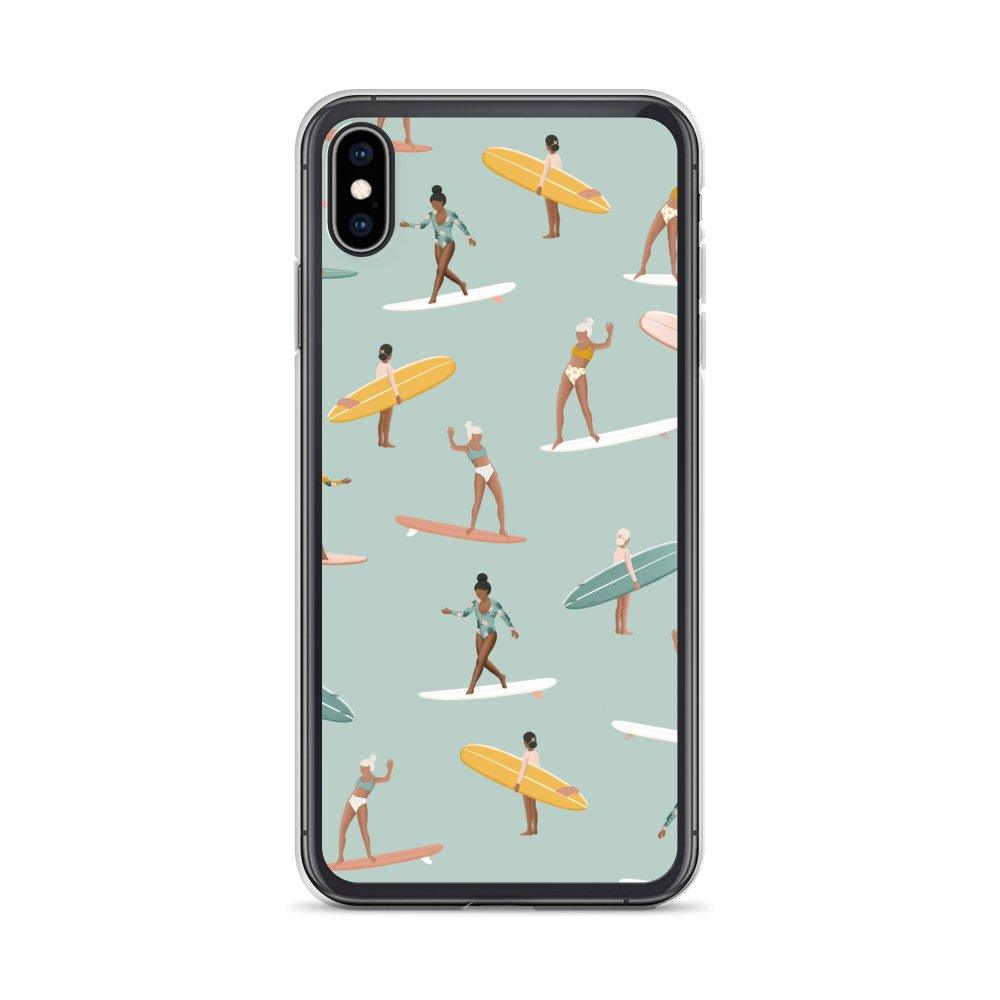 Coque Iphone Surf pattern vert - Les Rideuses