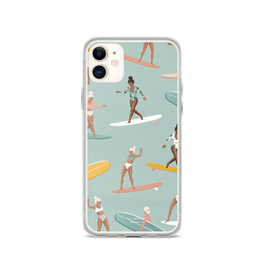 Coque iPhone "Surf pattern vert" - Les Rideuses