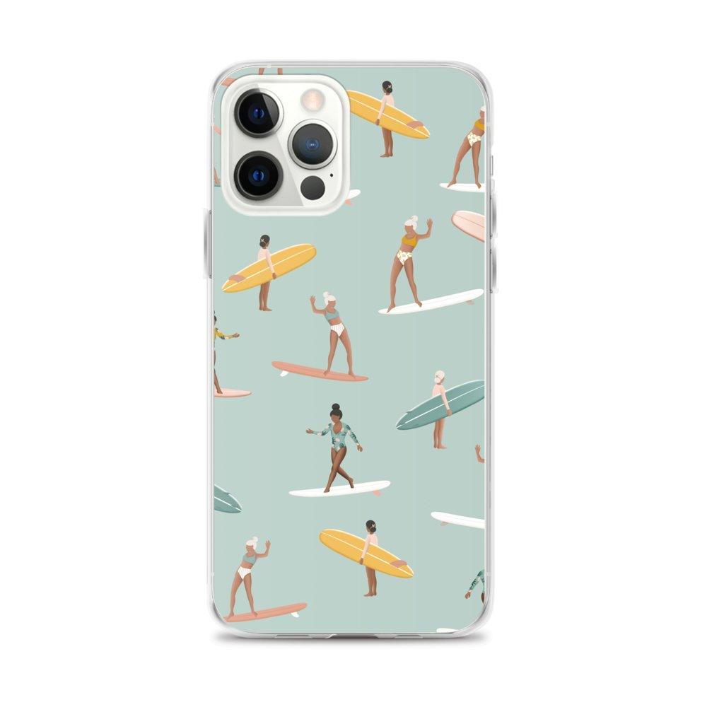 Coque Iphone Surf pattern vert - Les Rideuses