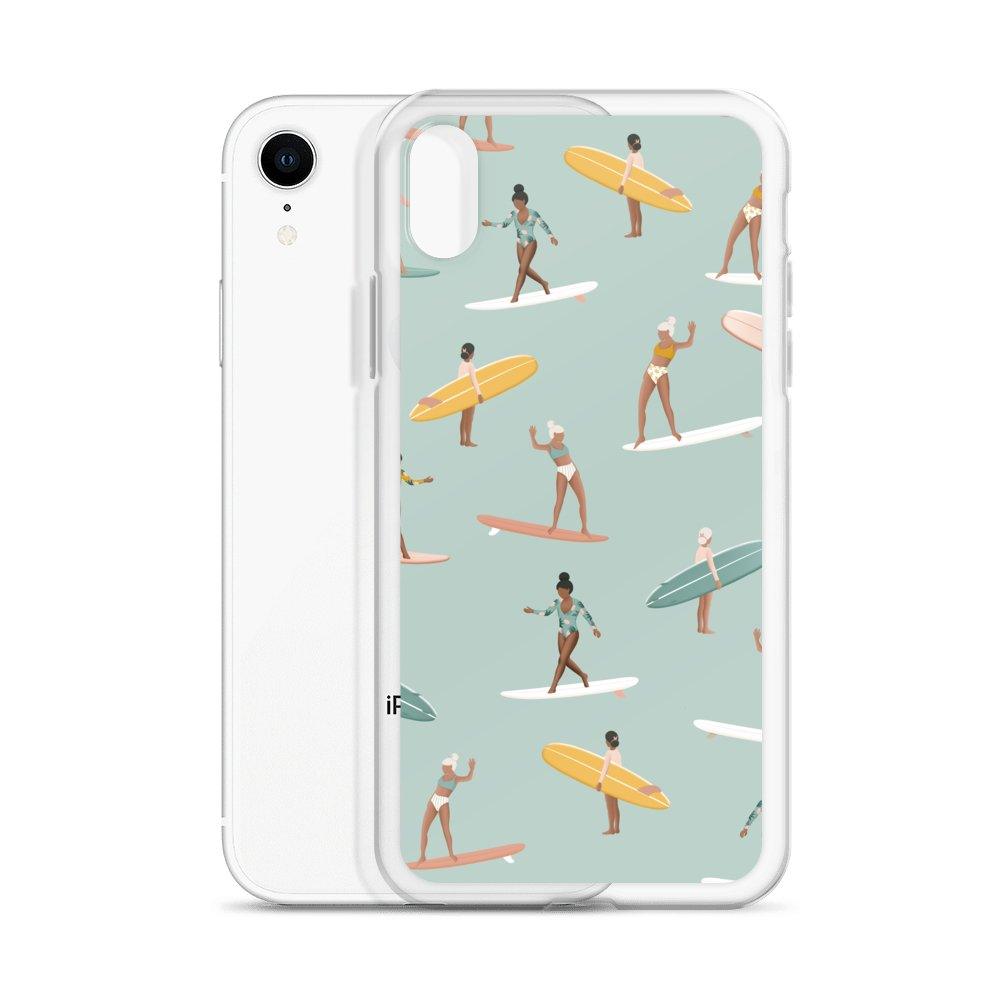 Coque Iphone Surf pattern vert - Les Rideuses