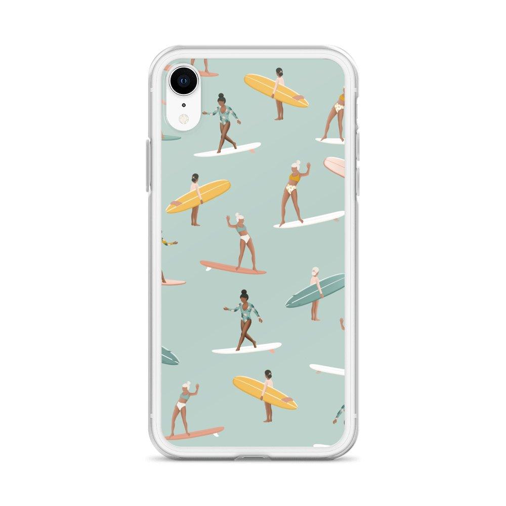 Coque Iphone Surf pattern vert - Les Rideuses
