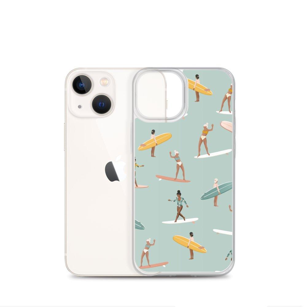 Coque Iphone Surf pattern vert - Les Rideuses