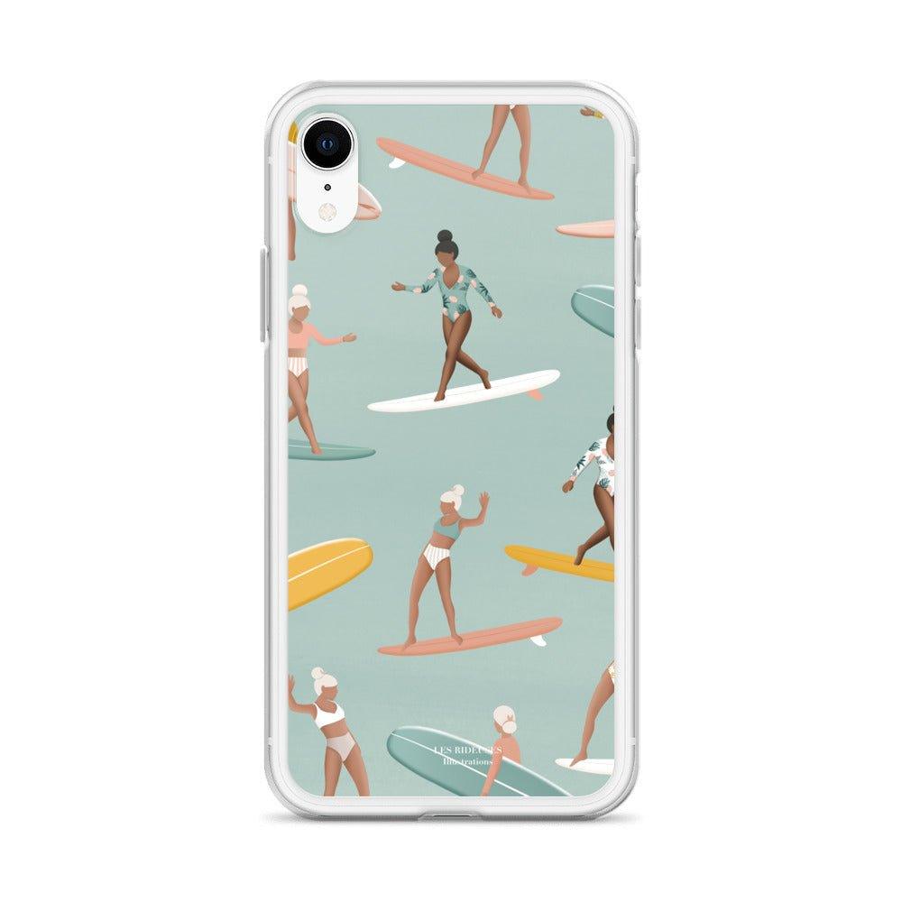 Coque iPhone "Surf pattern vert" - Les Rideuses