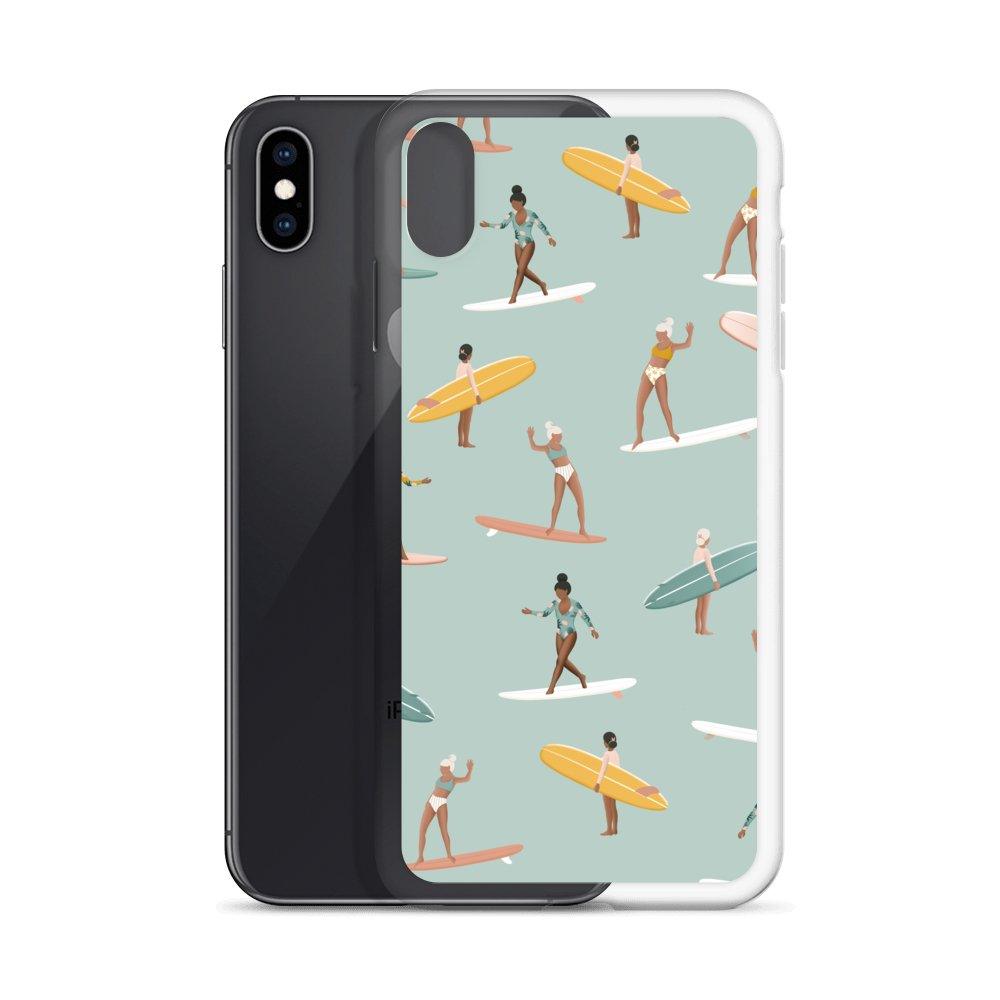 Coque Iphone Surf pattern vert - Les Rideuses