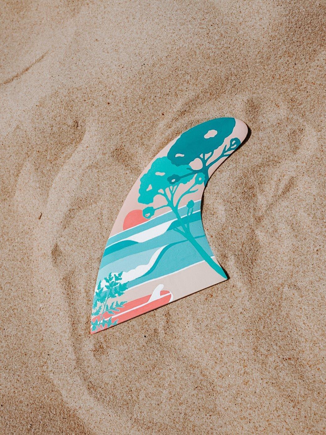 Custom Fin Ocean & Pines light - Les Rideuses