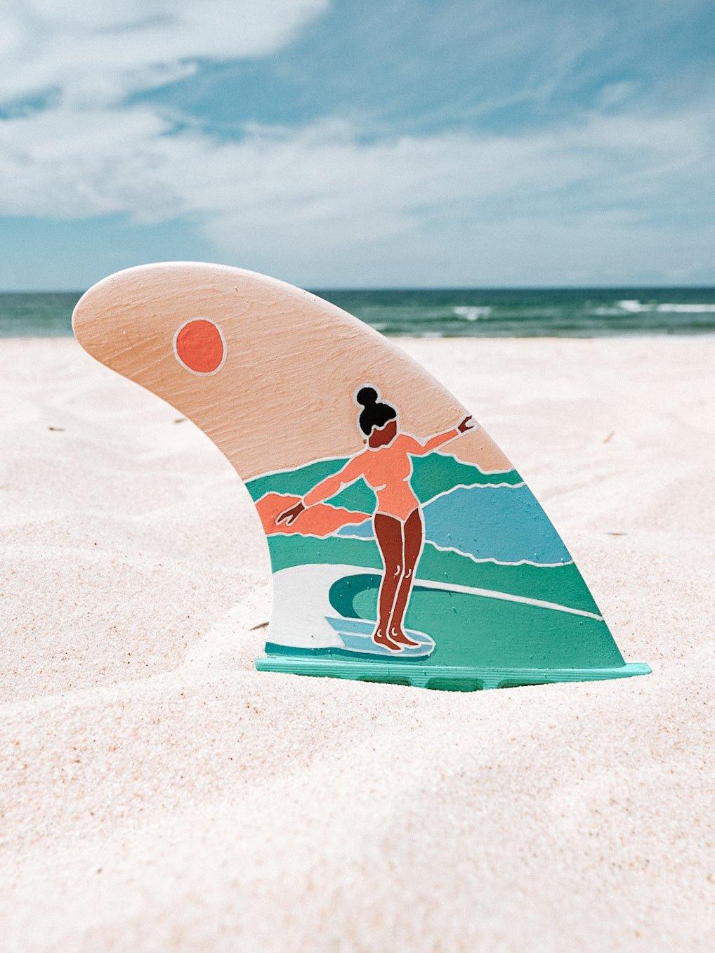 Custom Fin upcyclé Free surfing - Les Rideuses