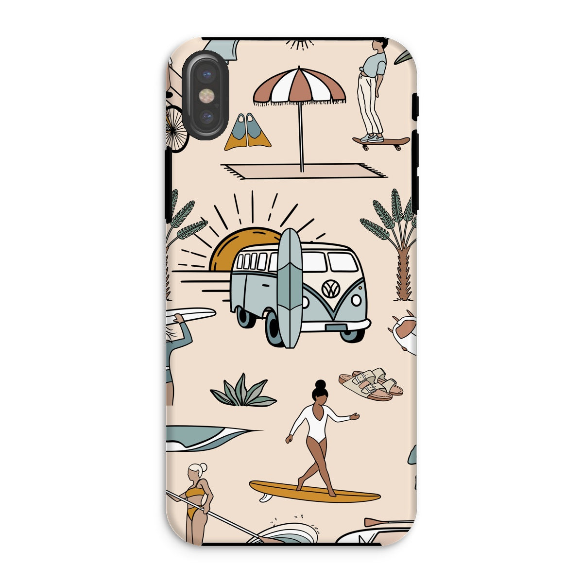 Funda de teléfono reforzada con playa pequeña