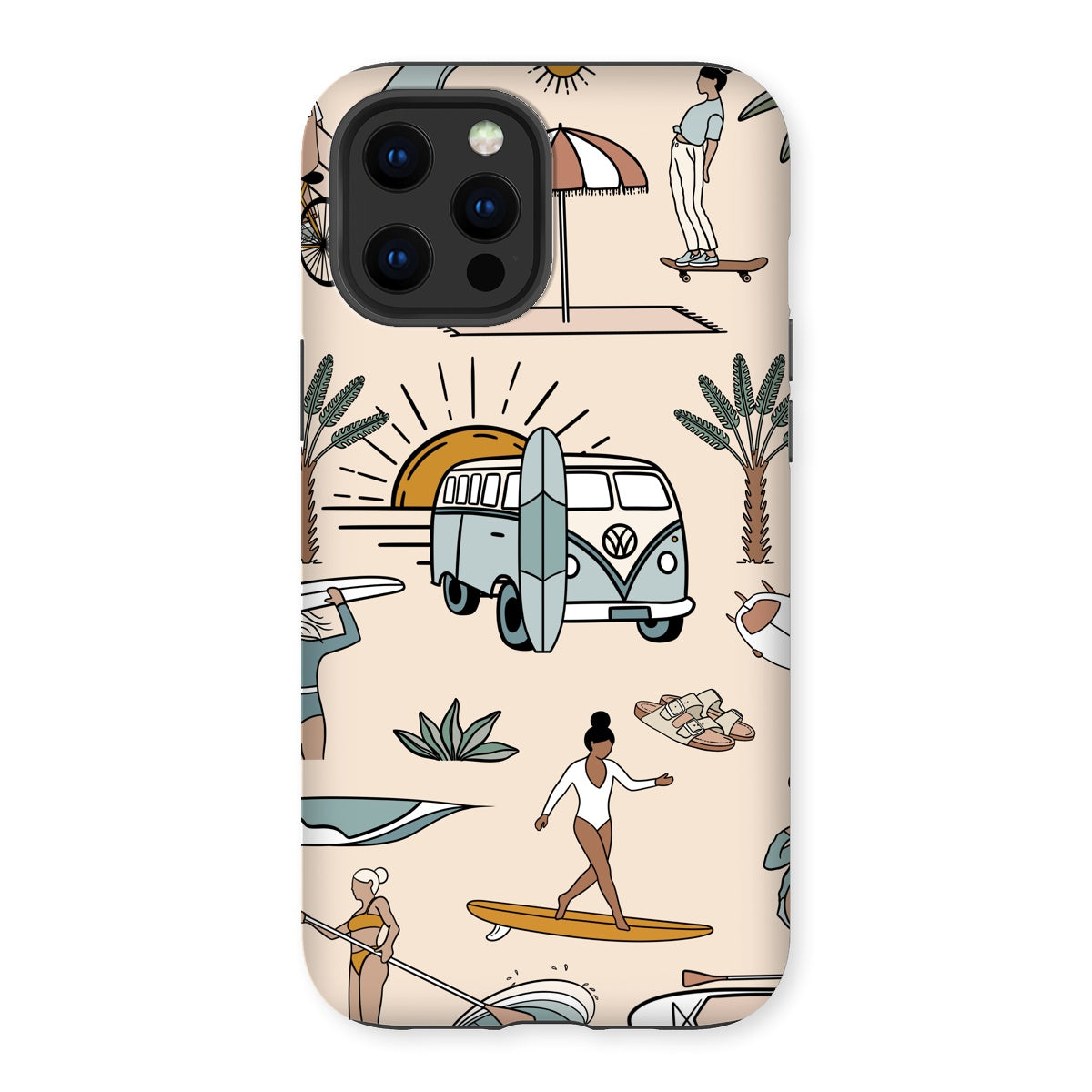 Funda de teléfono reforzada con playa pequeña