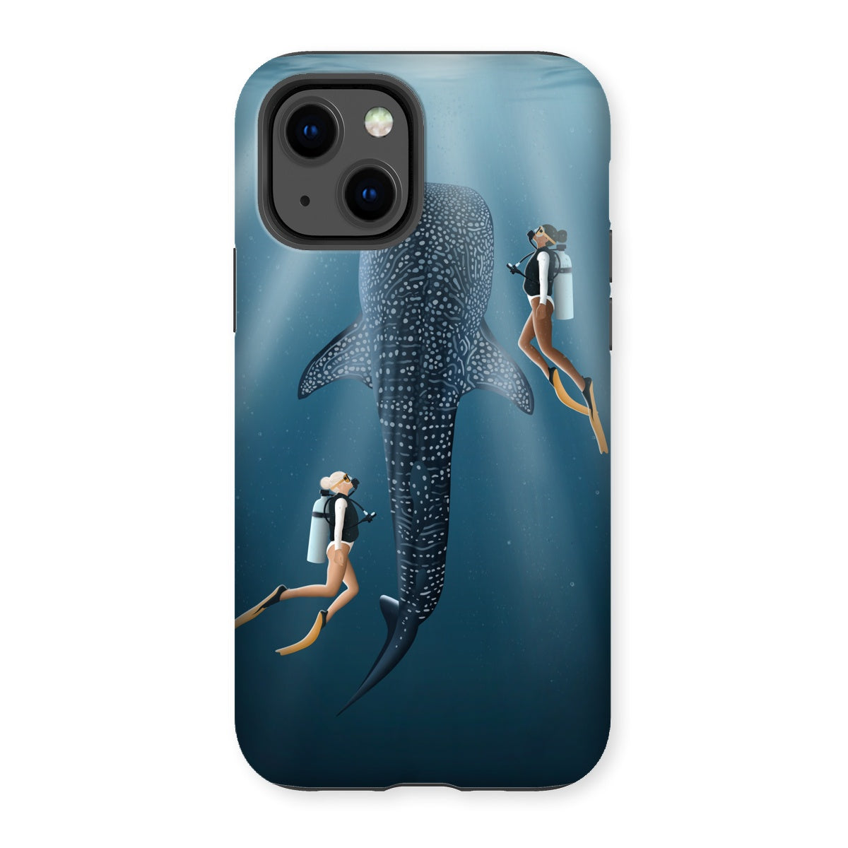 Buceo con amigos funda de móvil reforzada