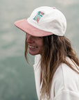 Two-tone velvet cap old pink/ecru surfers' heaven
